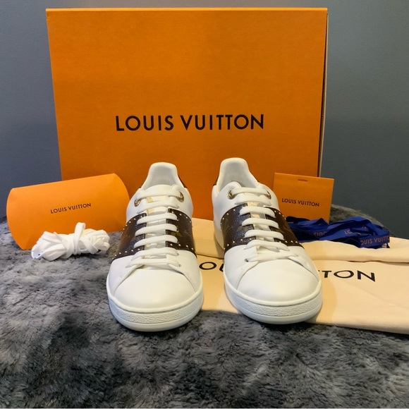 💯 AUTHENTIC Louis Vuitton *EXCELLENT COND* Front Row Sneakers w/ LV Print. - Picture 4 of 11
